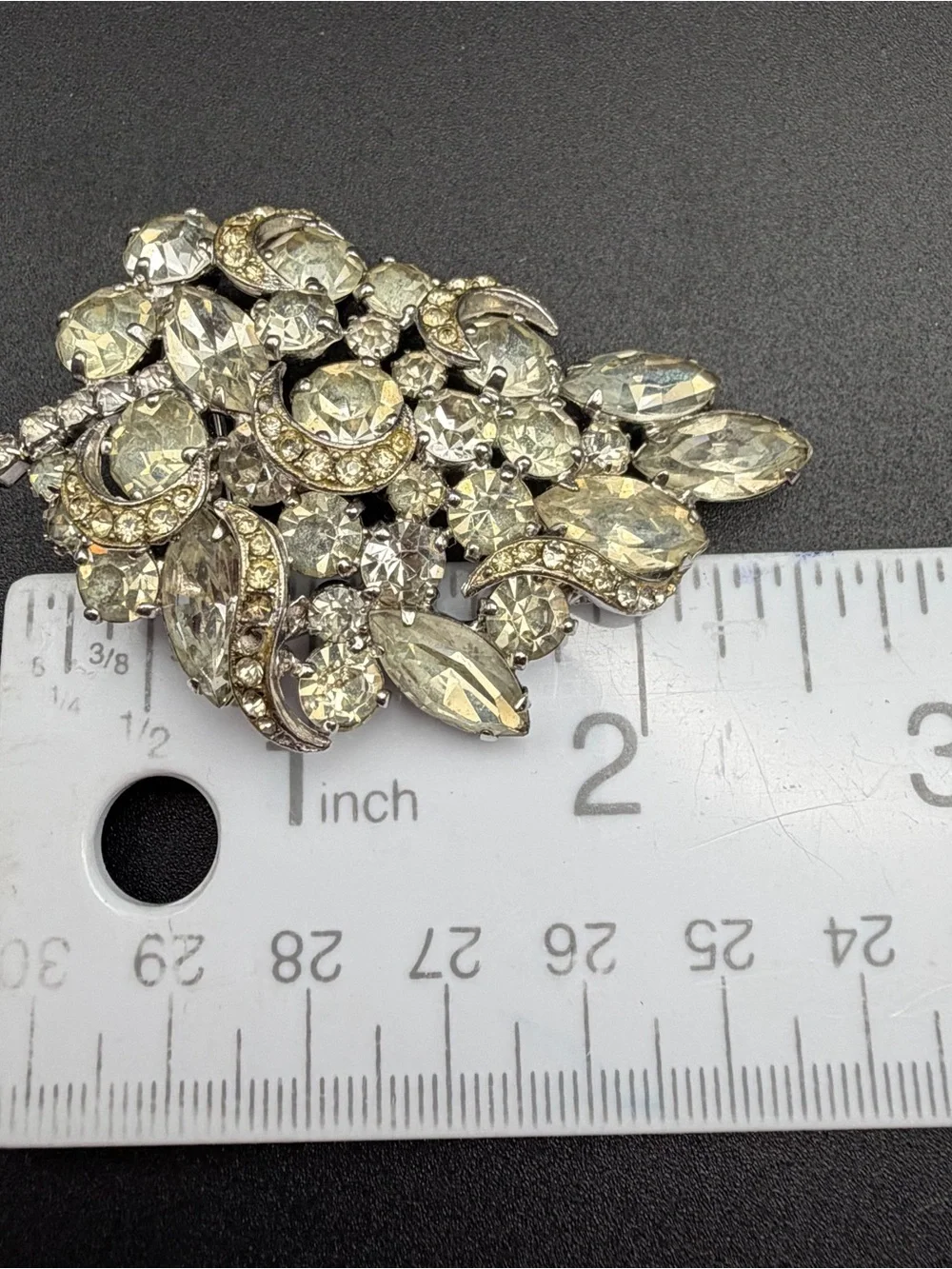 Kramer Vintage Rhinestone Brooch #812 Appx 2.5”
